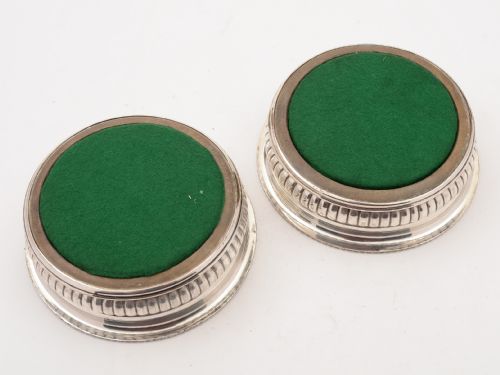 Pair of Georgian Silver Plated Coasters