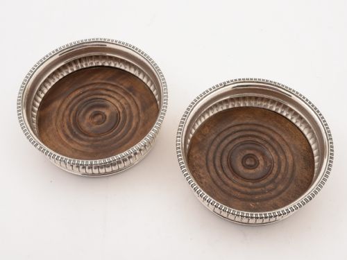 Pair of Georgian Silver Plated Coasters