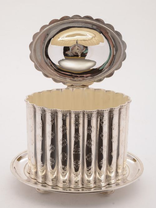 Superb Victorian Silver Plated Biscuit Box 1866