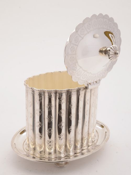 Superb Victorian Silver Plated Biscuit Box 1866