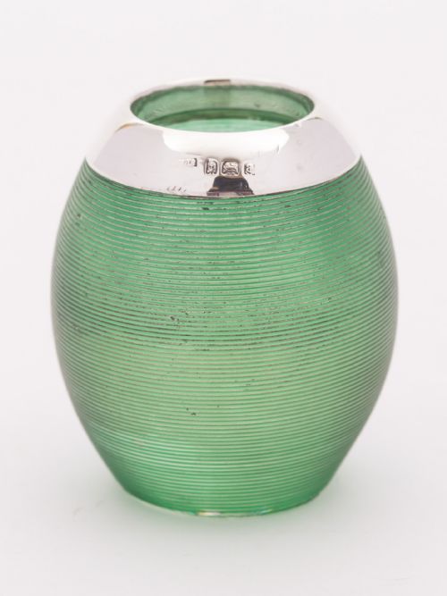 Rare Coloured Glass Threaded Matchstriker Birmingham 1900