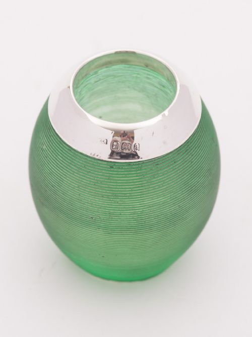 Rare Coloured Glass Threaded Matchstriker Birmingham 1900