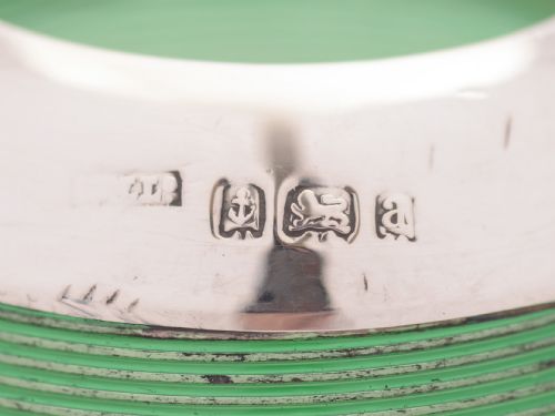 Rare Coloured Glass Threaded Matchstriker Birmingham 1900