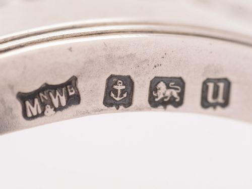 Nice Silver and Glass Preserve Pot Birmingham 1919