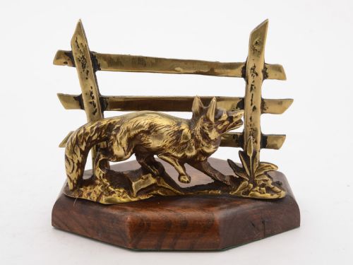 Charming Brass and Oak Letter Rack Circa 1930