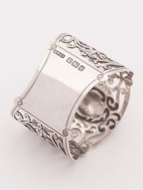Beautiful Edwardian Silver Napkin Ring Sheffield 1907