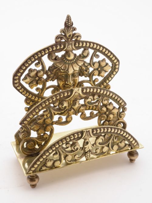 Charming Victorian Brass Letter Rack Circa 1890