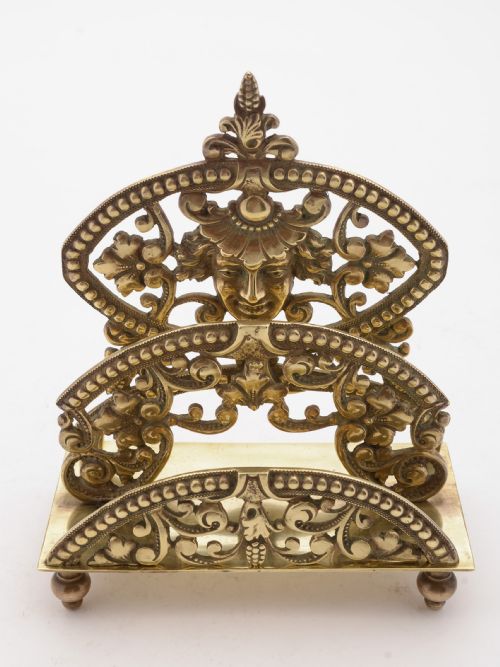 Charming Victorian Brass Letter Rack Circa 1890