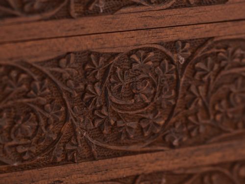 Superb Anglo-Indian Carved Jewellery Box Circa 1900