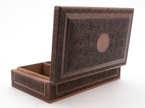 Superb Anglo-Indian Carved Jewellery Box Circa 1900