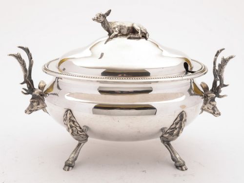 Stunning Victorian Silver Plated Stag Soup Tureen Circa 1880