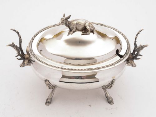 Stunning Victorian Silver Plated Stag Soup Tureen Circa 1880