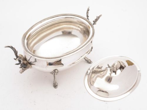 Stunning Victorian Silver Plated Stag Soup Tureen Circa 1880