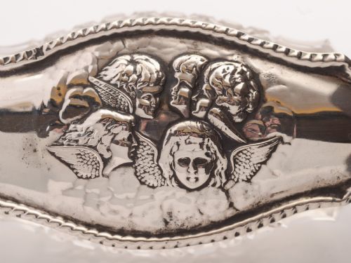 Pretty Edwardian Silver Topped Trinket Box Birmingham 1906