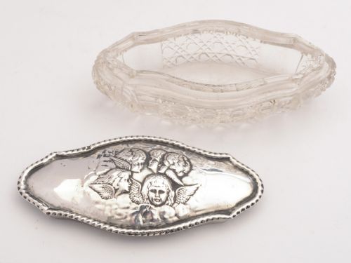 Pretty Edwardian Silver Topped Trinket Box Birmingham 1906