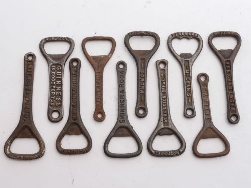 Collection of 40 Advertising Cast Iron Bottle Openers Circa 1920
