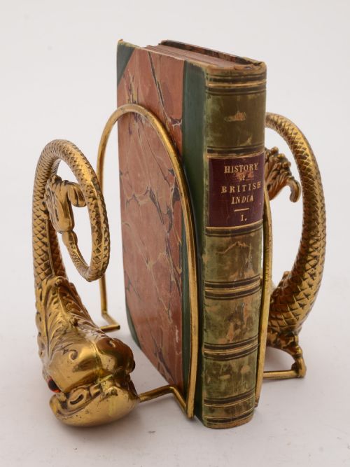 Unusual Edwardian Brass Fish Bookends Circa 1905