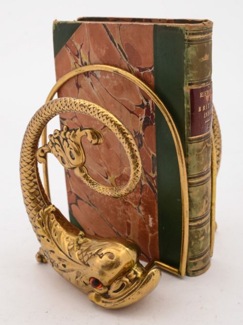 Unusual Edwardian Brass Fish Bookends Circa 1905