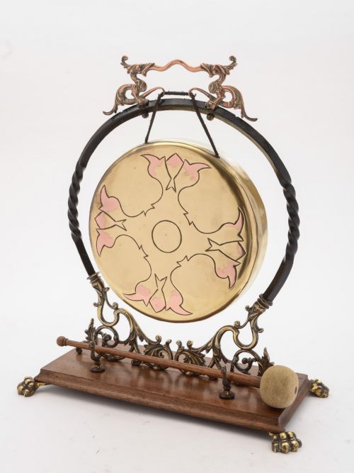 Fabulous Arts & Crafts Brass & Oak Dinner Gone 1892
