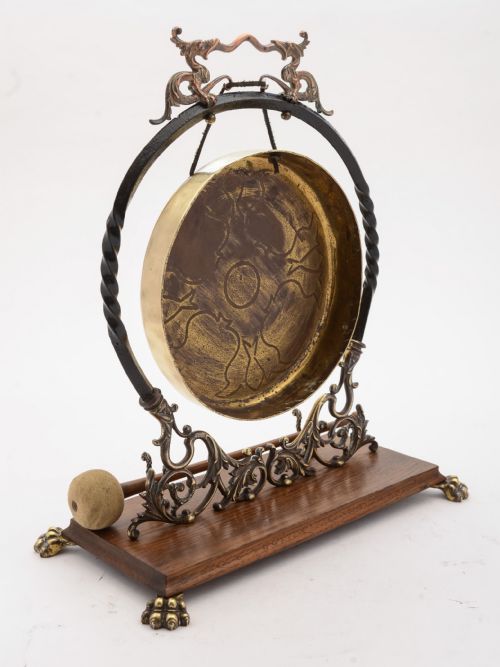 Fabulous Arts & Crafts Brass & Oak Dinner Gone 1892