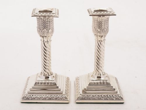 Nice Pair of Edwardian Silver Plated Candlesticks Circa 1905