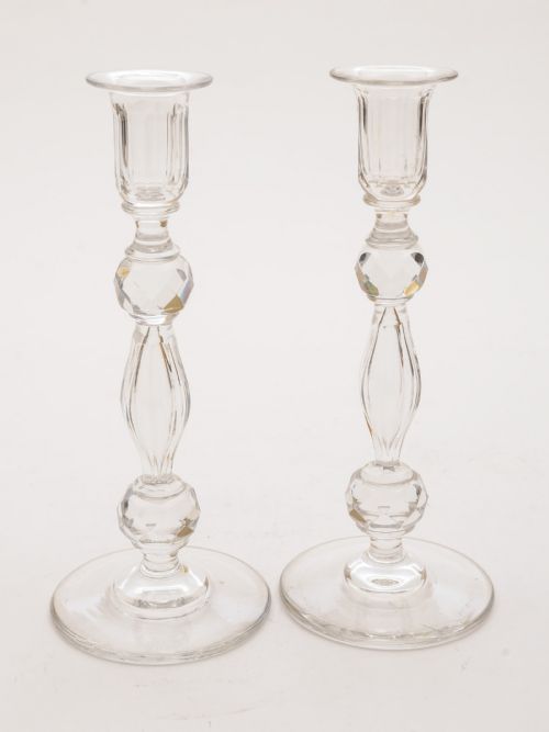 Wonderful Pair of Edwardian Glass Candlesticks Circa 1905