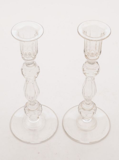 Wonderful Pair of Edwardian Glass Candlesticks Circa 1905