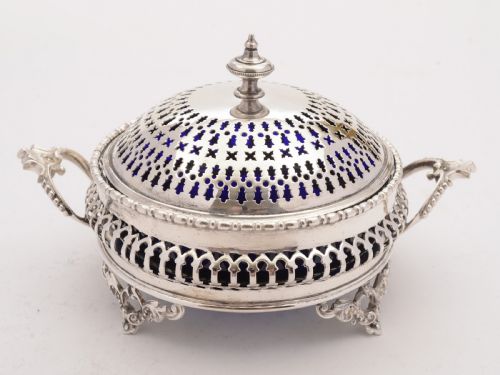 Gorgeous Edwardian Silver Plated Butter Dish Circa 1905