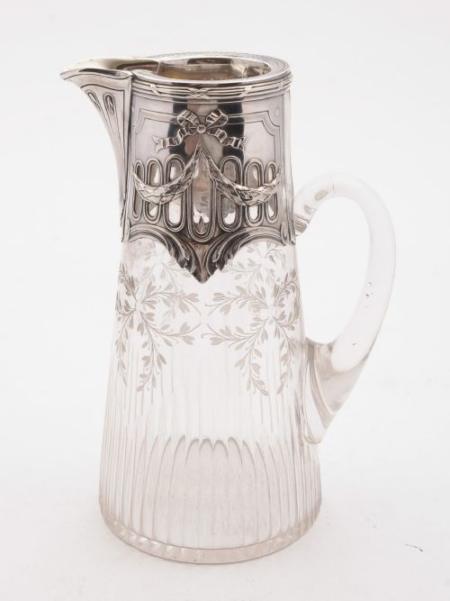 French Silver Topped Jug/Pitcher Circa 1900