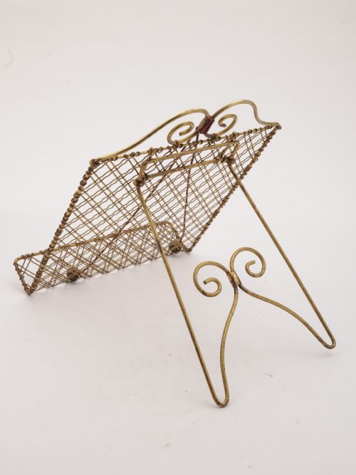 Nice Edwardian Brass Mesh Folding Book Stand Circa 1905