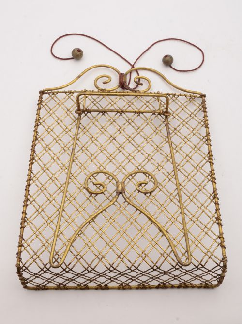 Nice Edwardian Brass Mesh Folding Book Stand Circa 1905