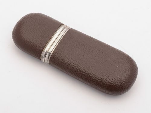 Nice Pewter and Leather Covered Flask Circa 1930