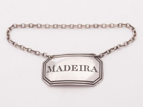 Nice Georgian Silver Madeira Decanter Label 1825