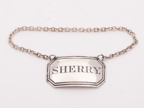 Nice Georgian Silver Sherry Decanter Label 1825