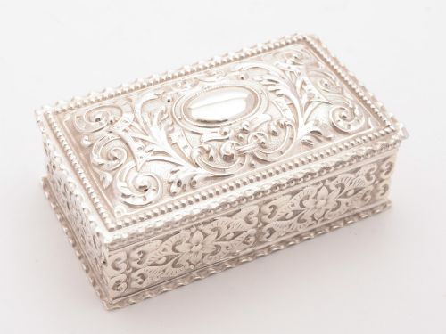 Nice Victorian Silver Plated Trinket Box Circa 1890