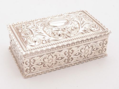 Nice Victorian Silver Plated Trinket Box Circa 1890