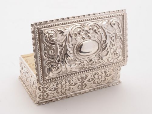 Nice Victorian Silver Plated Trinket Box Circa 1890