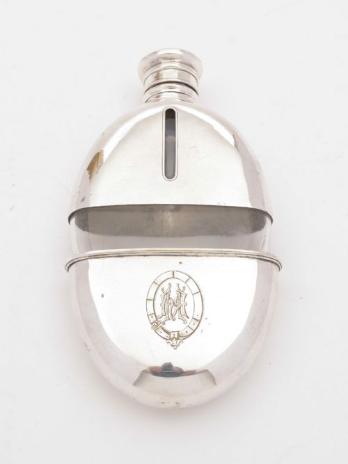 Nice Victorian Silver Plated Hip Flask Circa 1890