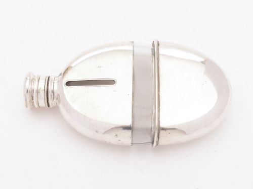 Nice Victorian Silver Plated Hip Flask Circa 1890