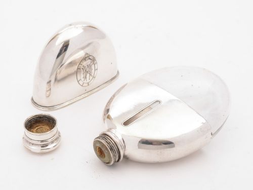 Nice Victorian Silver Plated Hip Flask Circa 1890