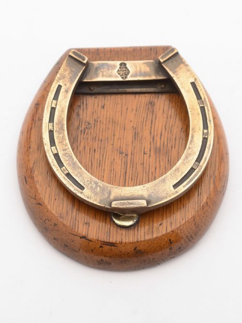 Good Victorian Brass Horseshoe Shaped Note holder 1879