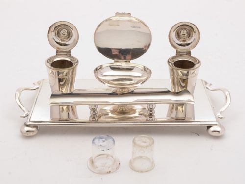 Unusual Arts & Crafts Style Ink Stand Circa 1900