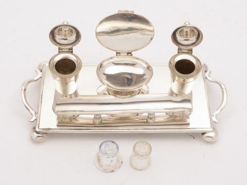 Unusual Arts & Crafts Style Ink Stand Circa 1900