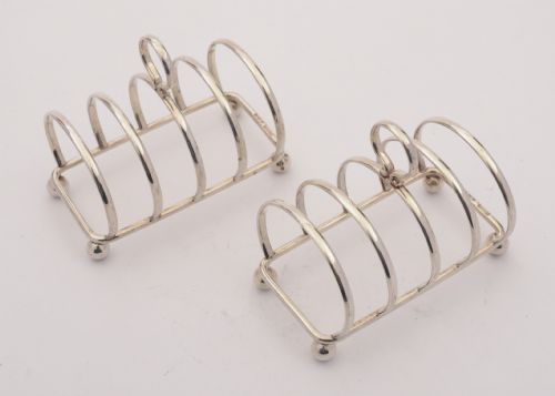Gorgeous Pair of Silver Asprey Toast Racks Birmingham 1937