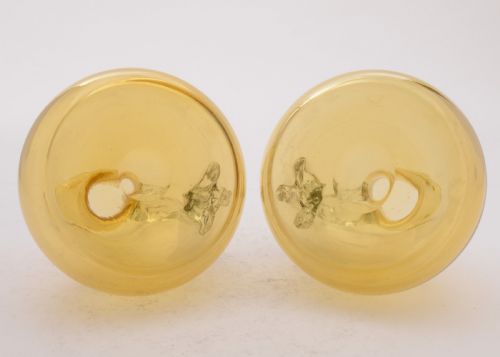 Lovely Pair of Victorian Amber Glass Decanters Circa 1890