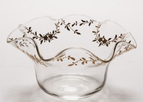 Gorgeous Set of 10 French Gilded Glass Bowls Circa 1900