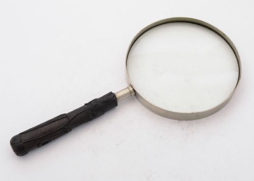 Grand Irish Bog Oak Handled Magnifying Glass Circa 1900