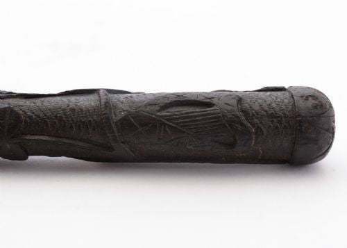 Grand Irish Bog Oak Handled Magnifying Glass Circa 1900