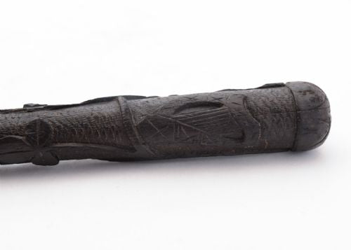 Grand Irish Bog Oak Handled Magnifying Glass Circa 1900