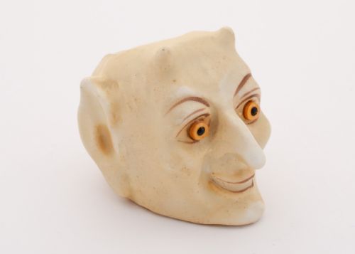 Unusual German Porcelain Devil's Head Matchstriker Circa 1910